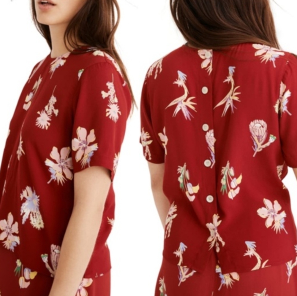 Madewell | Birds Of Paradise Button Back Top